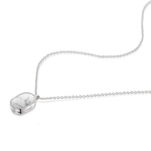 Load image into Gallery viewer, Small Howlite Dog Tag Locket - Silver