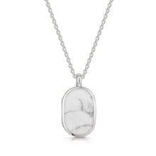 Load image into Gallery viewer, Small Howlite Dog Tag Locket - Silver