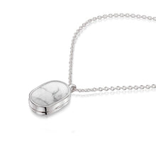 Load image into Gallery viewer, Small Howlite Dog Tag Locket - Silver