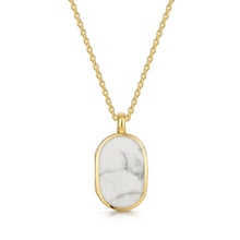 Load image into Gallery viewer, Small Howlite Dog Tag Locket - Gold