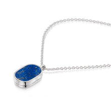Load image into Gallery viewer, Small Lapis Dog Tag Locket - Silver