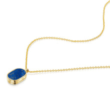 Load image into Gallery viewer, Small Lapis Dog Tag Locket - Gold
