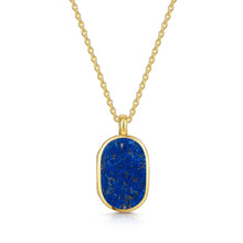 Load image into Gallery viewer, Small Lapis Dog Tag Locket - Gold