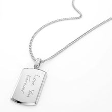 Load image into Gallery viewer, Wide Ingot Men's Handwriting Necklace - Silver