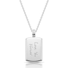 Load image into Gallery viewer, Wide Ingot Men's Handwriting Necklace - Silver