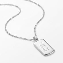 Load image into Gallery viewer, Wide Ingot Men's Handwriting Necklace - Silver