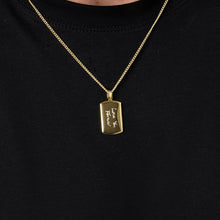 Load image into Gallery viewer, Fingerprint Wide Ingot Men's Necklace - Gold