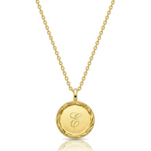 Load image into Gallery viewer, Wreath Framed Initial Necklace - Gold