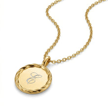 Load image into Gallery viewer, Wreath Framed Initial Necklace - Gold