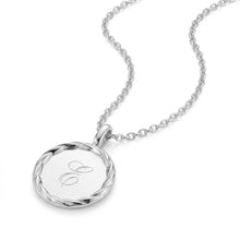 Load image into Gallery viewer, Wreath Framed Initial Necklace - Silver