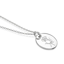 Load image into Gallery viewer, Birth Flower Personalised Necklace – Silver
