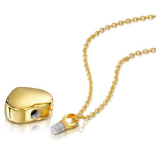 Load image into Gallery viewer, Small Heart Urn Ashes Necklace – Gold