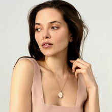 Load image into Gallery viewer, Large Rose Gold Oval Locket With Clear Crystal