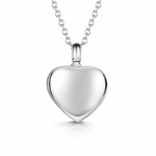 Load image into Gallery viewer, Small Heart Urn Ashes Necklace – Silver