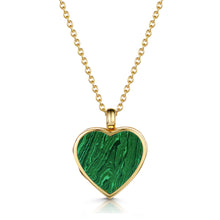 Load image into Gallery viewer, Malachite Personalised Heart Locket – Gold