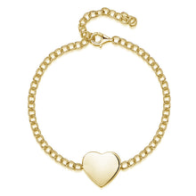 Load image into Gallery viewer, Heart Bracelet - Solid 14k Gold