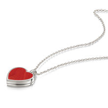 Load image into Gallery viewer, Coral Modern Heart Locket – Silver