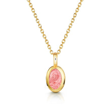 Load image into Gallery viewer, Little Oval Ashes Resin Necklace - Gold