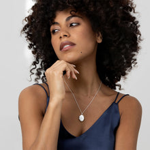 Load image into Gallery viewer, Oval Locket With Clear Crystal - Silver