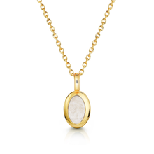 Load image into Gallery viewer, Little Oval Ashes Resin Necklace - Gold