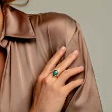 Load image into Gallery viewer, Teardrop Ashes Resin Ring - Gold