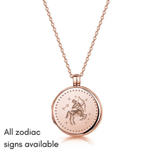 Load image into Gallery viewer, Zodiac Round Locket – Rose Gold