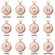 Load image into Gallery viewer, Zodiac Round Locket – Rose Gold
