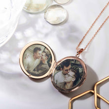 Load image into Gallery viewer, Round Filigree Locket With Sapphire Stone - Rose Gold
