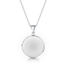 Load image into Gallery viewer, Round Filigree Locket With Sapphire Stone - Silver