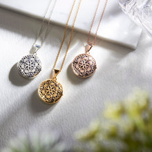 Load image into Gallery viewer, Round Filigree Locket With Sapphire Stone - Rose Gold