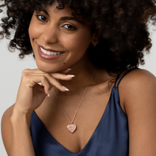Load image into Gallery viewer, Full Scroll Heart Engraved Locket – Rose Gold
