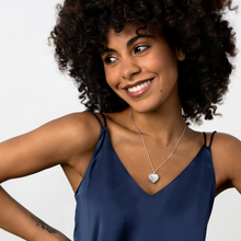 Load image into Gallery viewer, Scroll Heart Silver Locket