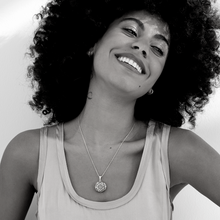 Load image into Gallery viewer, Round Filigree Locket With Sapphire Stone - Silver