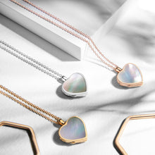 Load image into Gallery viewer, Mother of Pearl Modern Heart Locket – Rose Gold