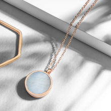 Load image into Gallery viewer, Mother of Pearl Modern Round Locket – Rose Gold