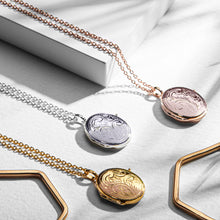 Load image into Gallery viewer, Little Oval Scroll Locket – Rose Gold