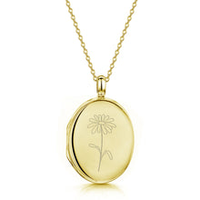 Load image into Gallery viewer, Birth Flower Personalised Locket - Gold