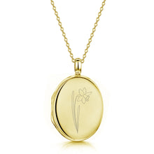 Load image into Gallery viewer, Birth Flower Personalised Locket - Gold