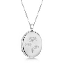 Load image into Gallery viewer, Birth Flower Personalised Locket - Silver