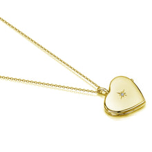 Load image into Gallery viewer, Diamond Set Personalised Heart Locket – Gold
