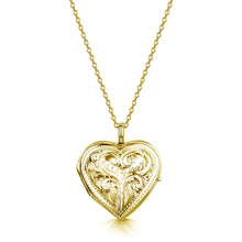 Load image into Gallery viewer, Full Scroll Heart Engraved Locket – Gold