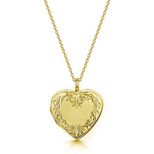 Load image into Gallery viewer, Scroll Heart Gold Locket
