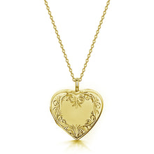 Load image into Gallery viewer, Scroll Heart Solid 14k Gold Locket