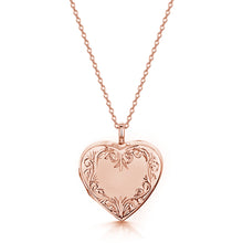 Load image into Gallery viewer, Scroll Heart Rose Gold Locket