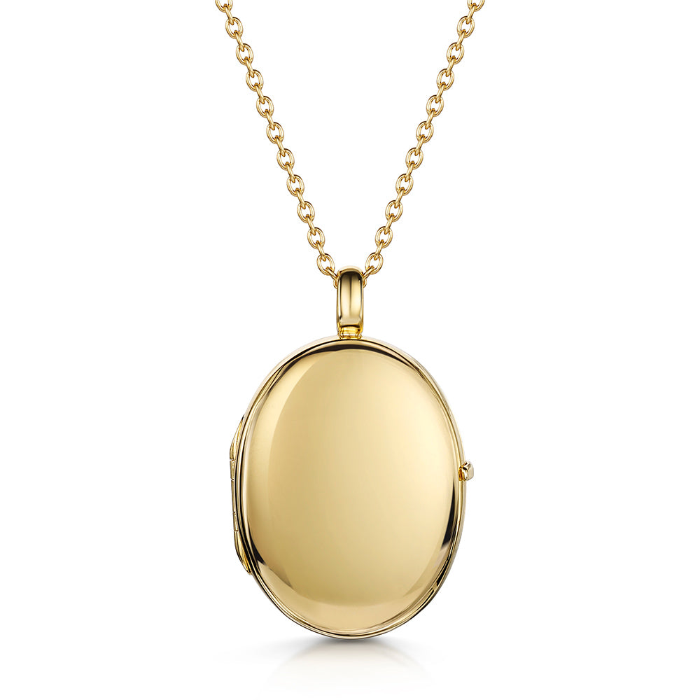 4 Photo Personalised Oval Locket – Gold