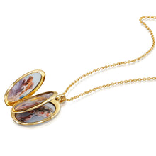 Load image into Gallery viewer, 4 Photo Oval Locket - Solid 14k Gold
