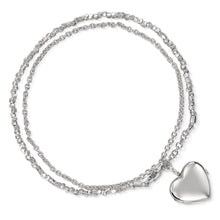 Load image into Gallery viewer, Rope Chain Heart Locket Bracelet -Silver