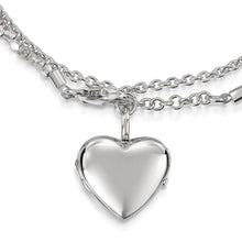 Load image into Gallery viewer, Rope Chain Heart Locket Bracelet -Silver
