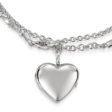 Load image into Gallery viewer, Rope Chain Heart Locket Bracelet -Silver