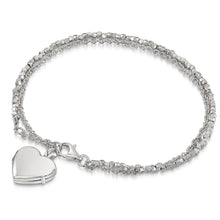 Load image into Gallery viewer, Silver Nugget Heart Locket Bracelet
